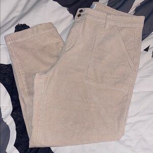 Time and true cream corduroy utility pants